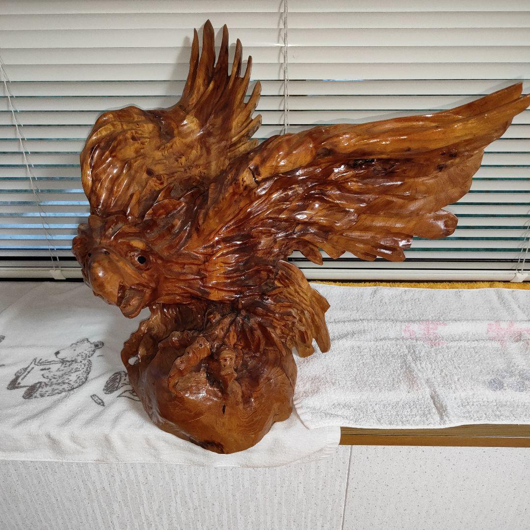 木彫り 鷲 インテリア装飾