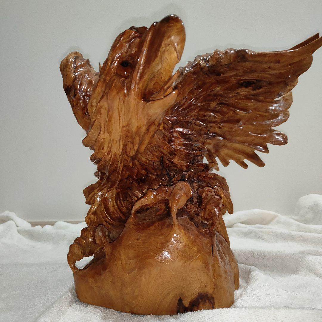 木彫り 鷲 インテリア装飾