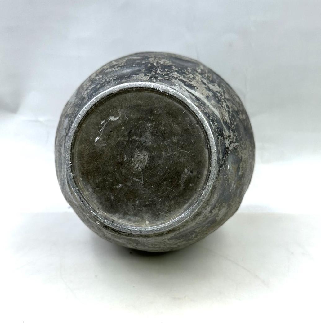 時代物 木村銘 煎茶道具 古錫 茶壷 茶心壷 約1540g 約20㎝ 骨董古玩