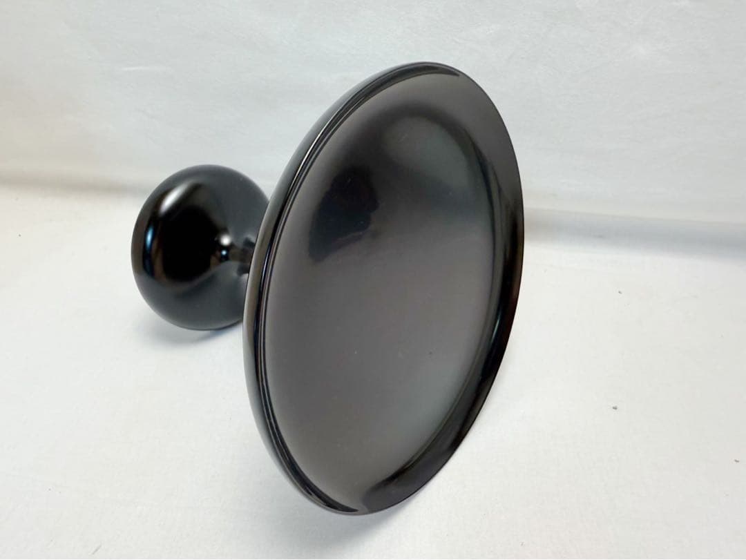 ほぼ未使用 茶道具 木製黒真塗 渦蒔絵 貴人高杯 干菓子器 元箱