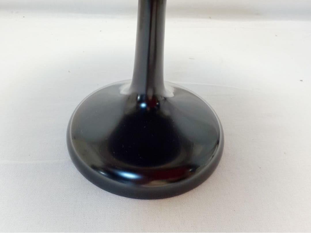 ほぼ未使用 茶道具 木製黒真塗 渦蒔絵 貴人高杯 干菓子器 元箱