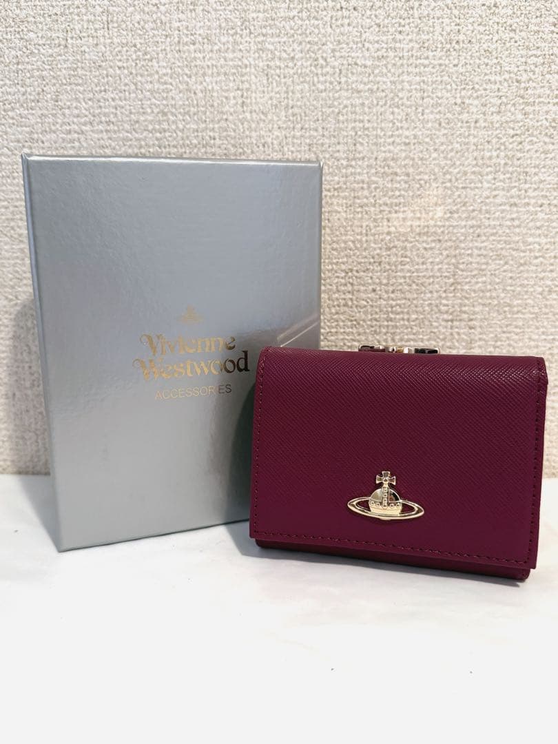 【新品未使用】Vivienne Westwood 三つ折り財布 バーガンディ