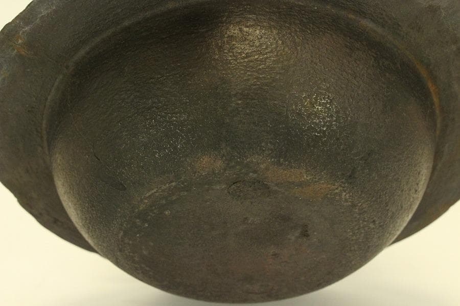 茶道具 刻 鳳凰 風炉 富士釜 時代物(BB527)