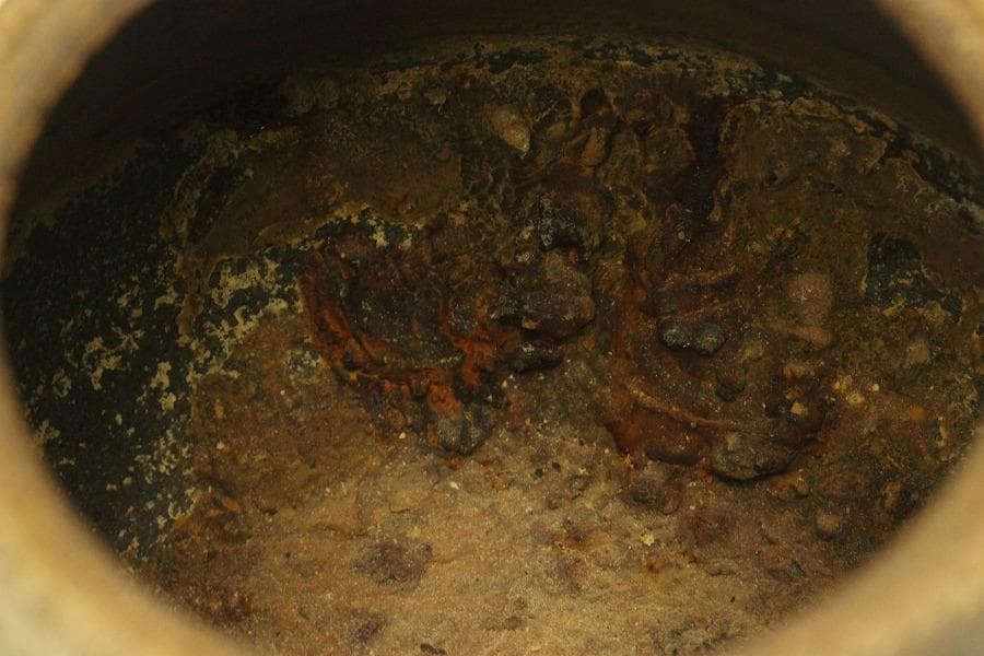 茶道具 刻 鳳凰 風炉 富士釜 時代物(BB527)