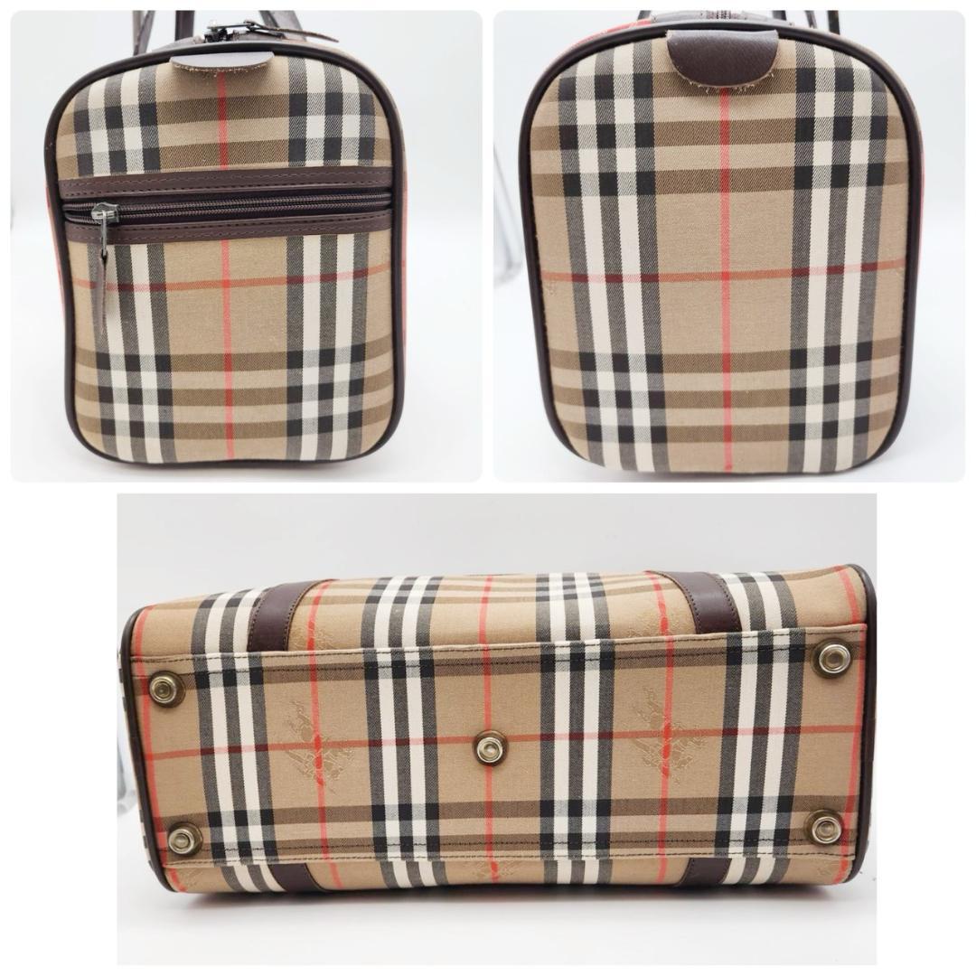 バーバリー ボストンバッグ ノバチェック ハンドバッグ ロゴ ヴィンテージ