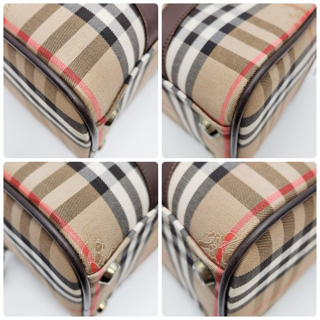 バーバリー ボストンバッグ ノバチェック ハンドバッグ ロゴ ヴィンテージ