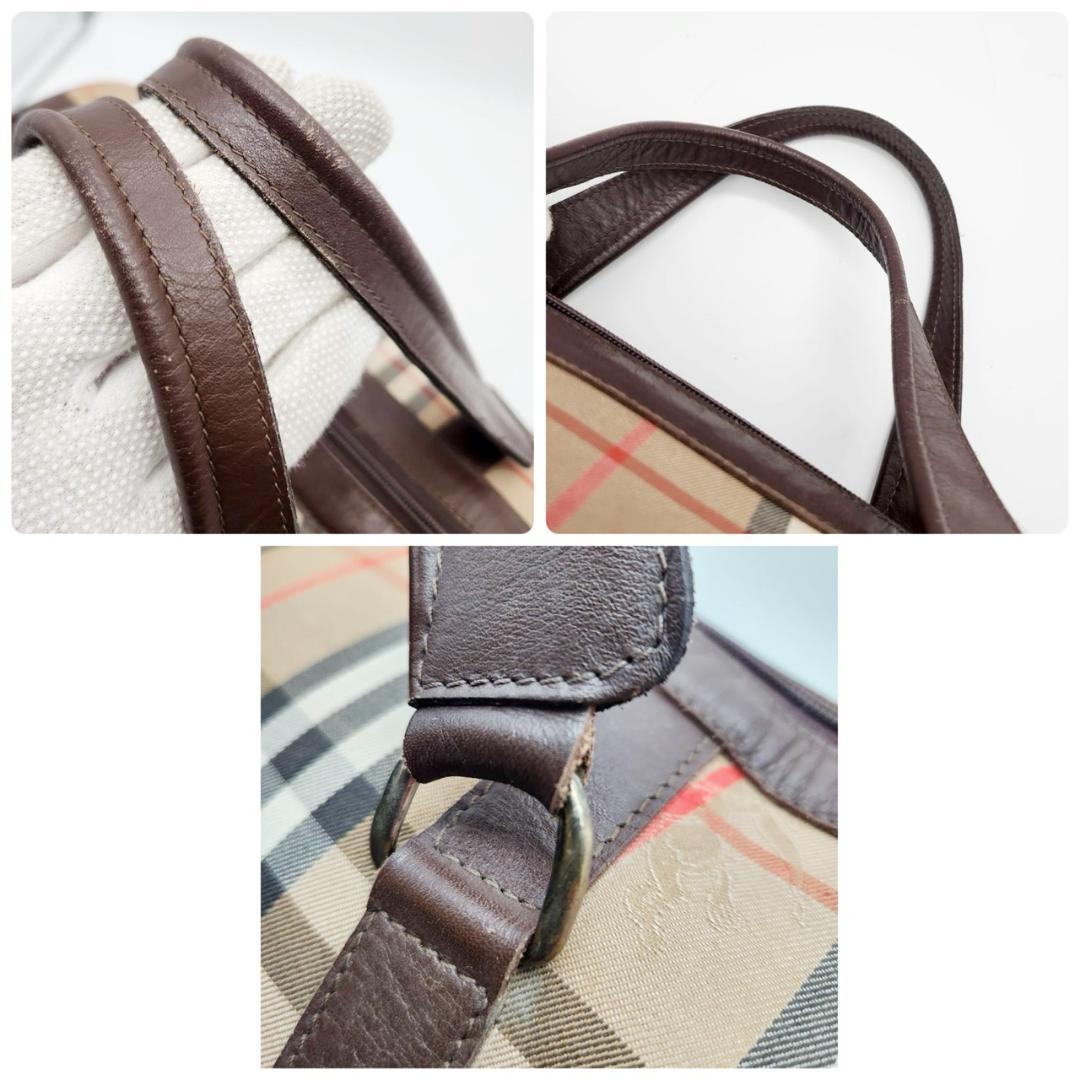 バーバリー ボストンバッグ ノバチェック ハンドバッグ ロゴ ヴィンテージ
