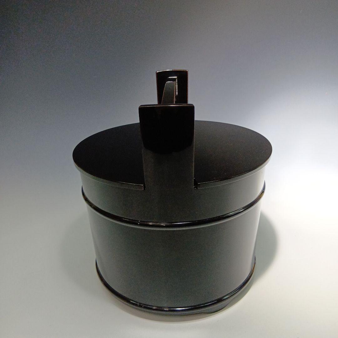 値下げ茶道具　(塗師)茶平一斉造　真塗手桶　　 共箱