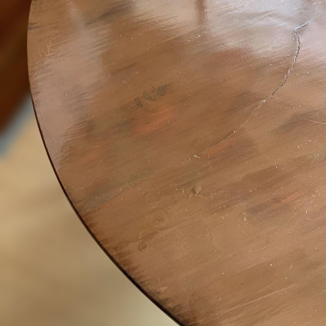 昭和レトロな木製円形座卓