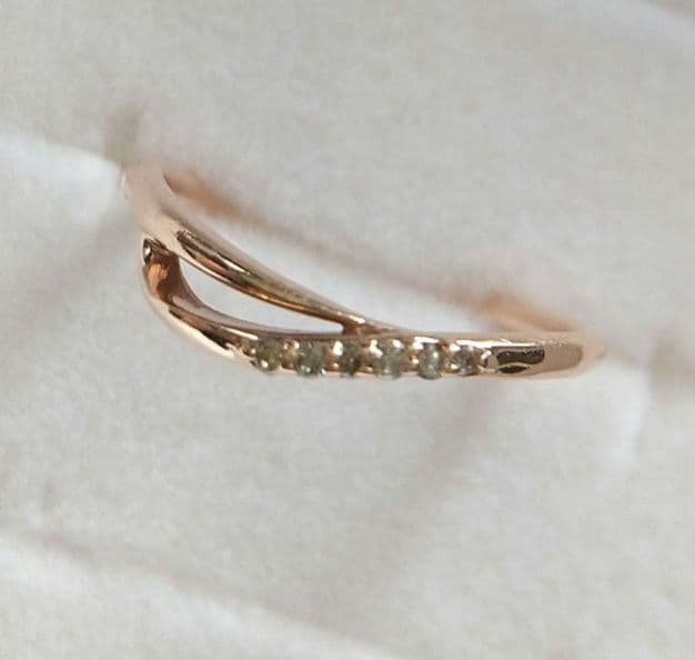 最終値下げ。K10　ウェーブ　ピンキーリング　ダイヤリング　 ３号