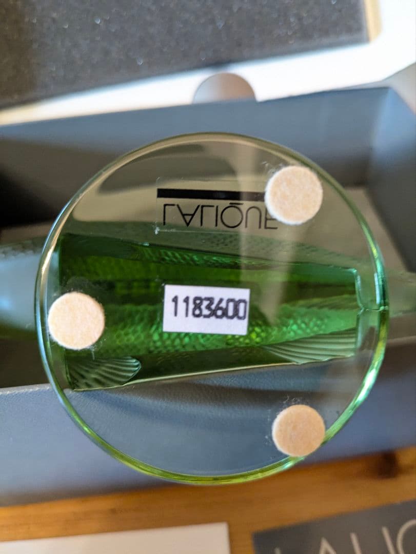 LALIQUE ラリック　魚の彫刻 緑色 ペパーウェイト　約15cm