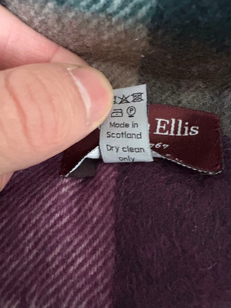 Joshua Ellis 100%カシミヤ マフラー チェック柄