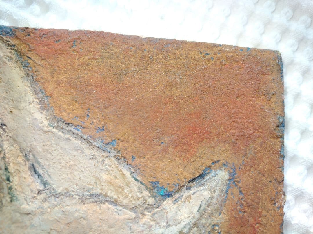 猫の油彩画　長島伸夫さん作「ひといき」