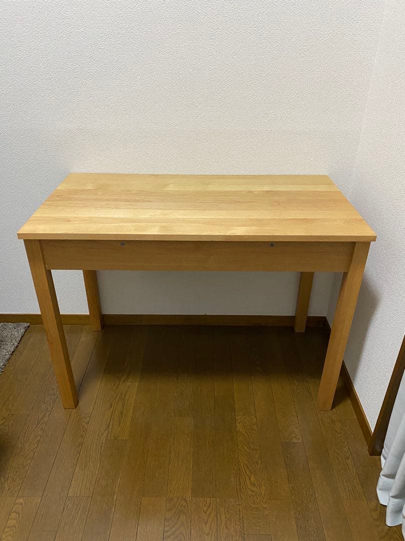 木製シンプルデザインテーブル 引き出し付き
