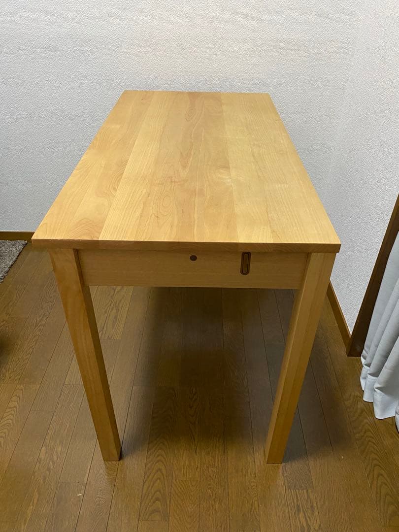 木製シンプルデザインテーブル 引き出し付き