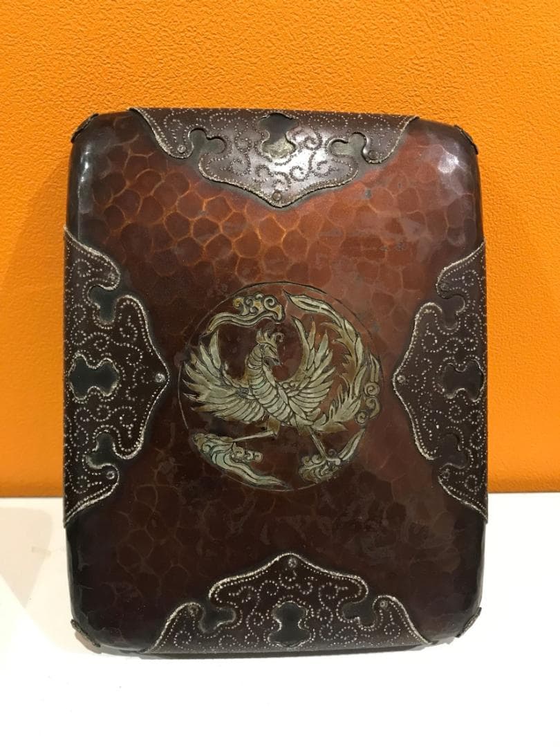 【ヨッシー様】久芳堂造 古代毛織式 銅蟲喫煙具 箱付き