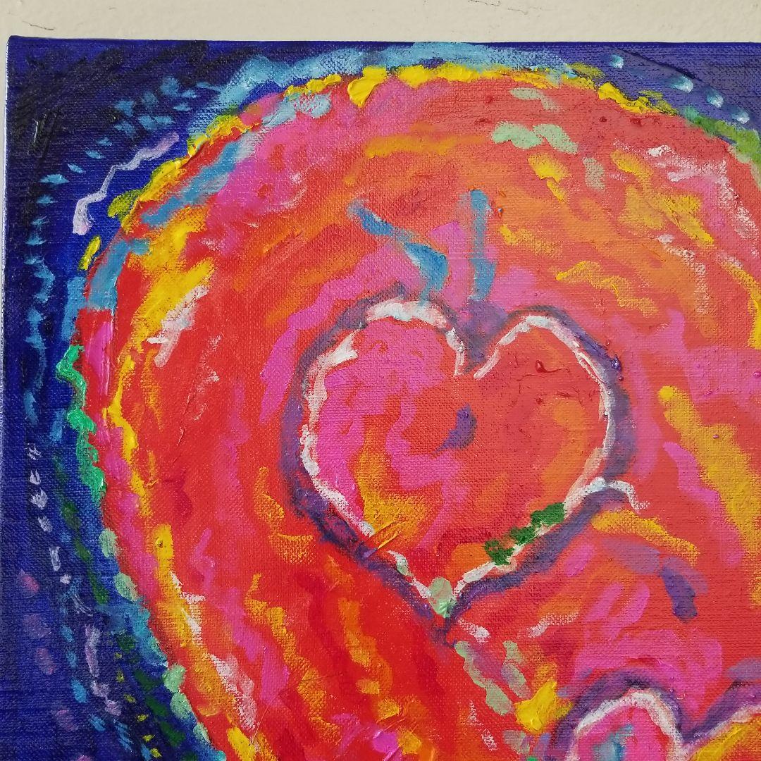 油絵　ゆ(o^^o)★確認　ハッピーハートと子犬