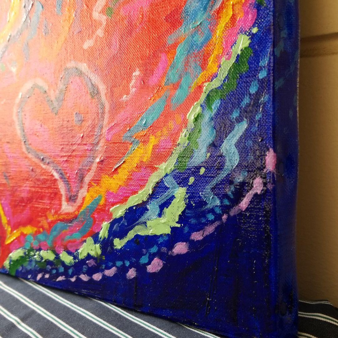 油絵　ゆ(o^^o)★確認　ハッピーハートと子犬