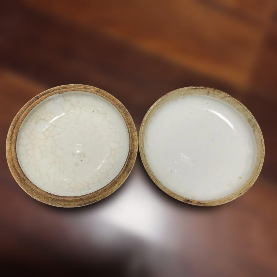 中国,同治時代の陶器容器 麒麟送子図