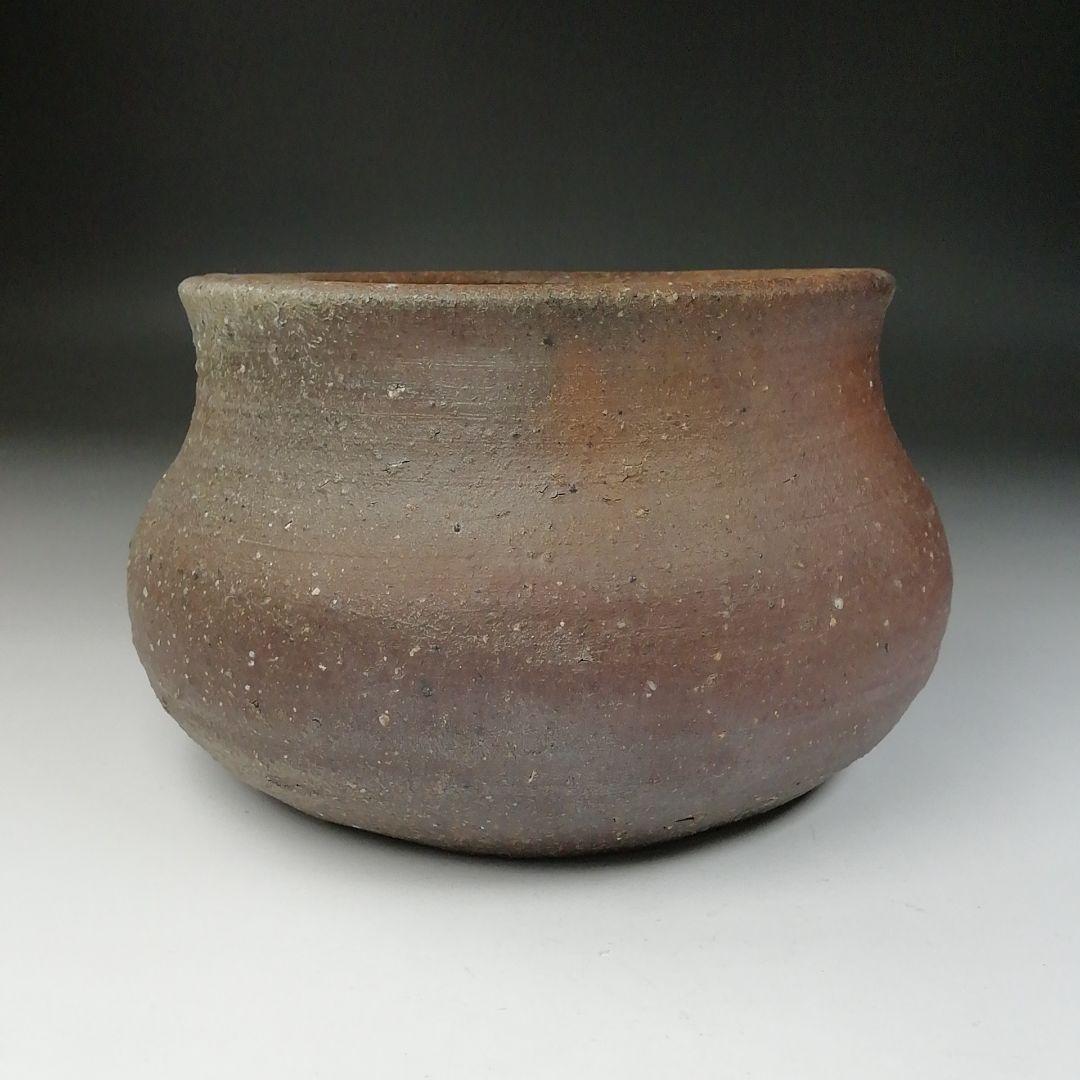 Ｔ６６７　建水　『備前焼』『十四代　木村長十郎(友敬)作』　共箱　茶道具