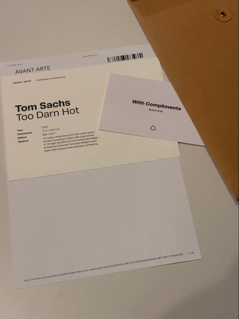 【値下げ相談可】美品 tom sachs 限定シルクスクリーン アート