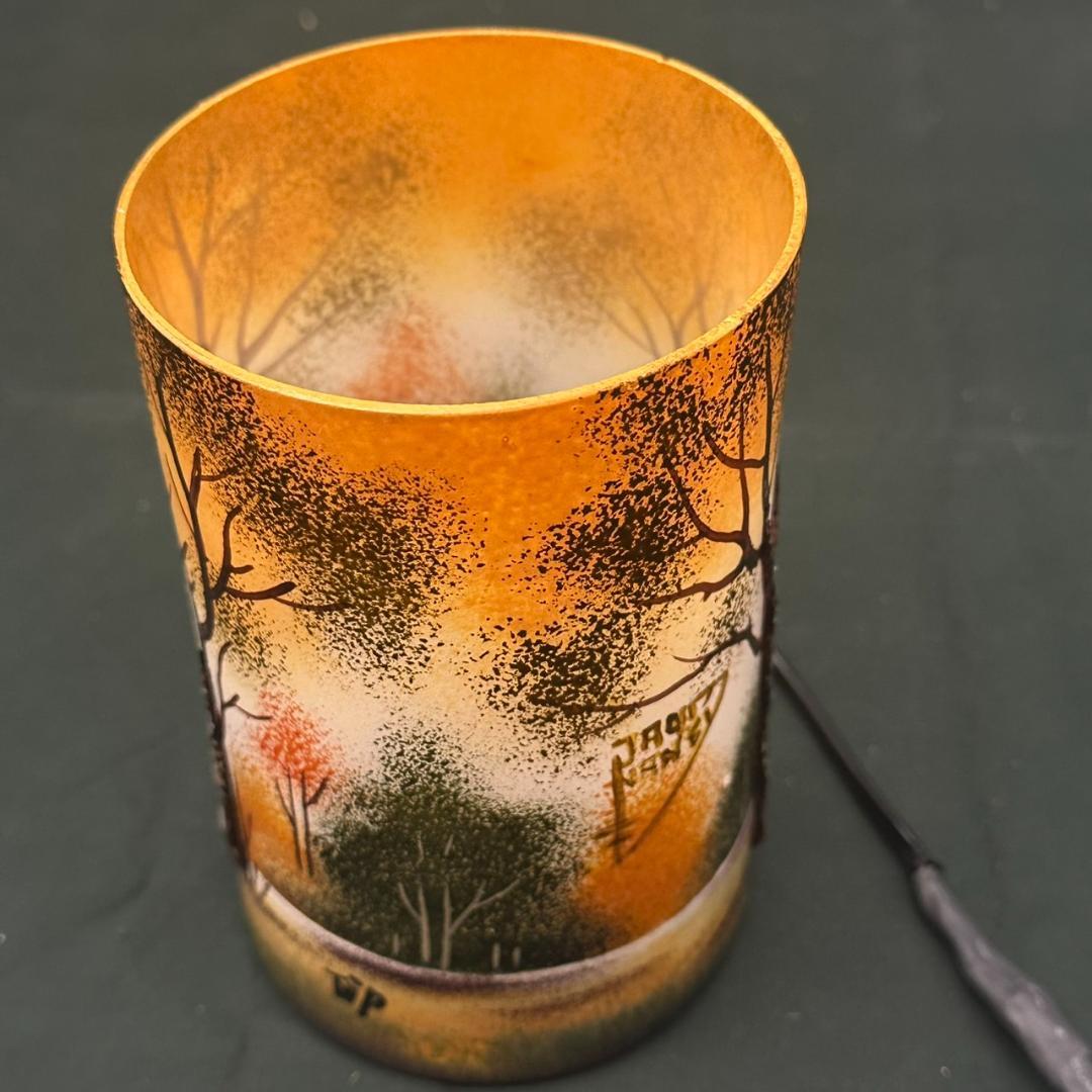 ドームナンシー 筒型　卓上証明　高さ15.5cm 被せガラス　アンテルカレール