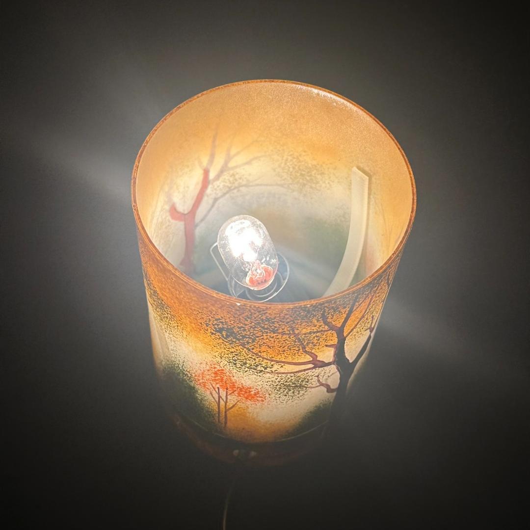 ドームナンシー 筒型　卓上証明　高さ15.5cm 被せガラス　アンテルカレール