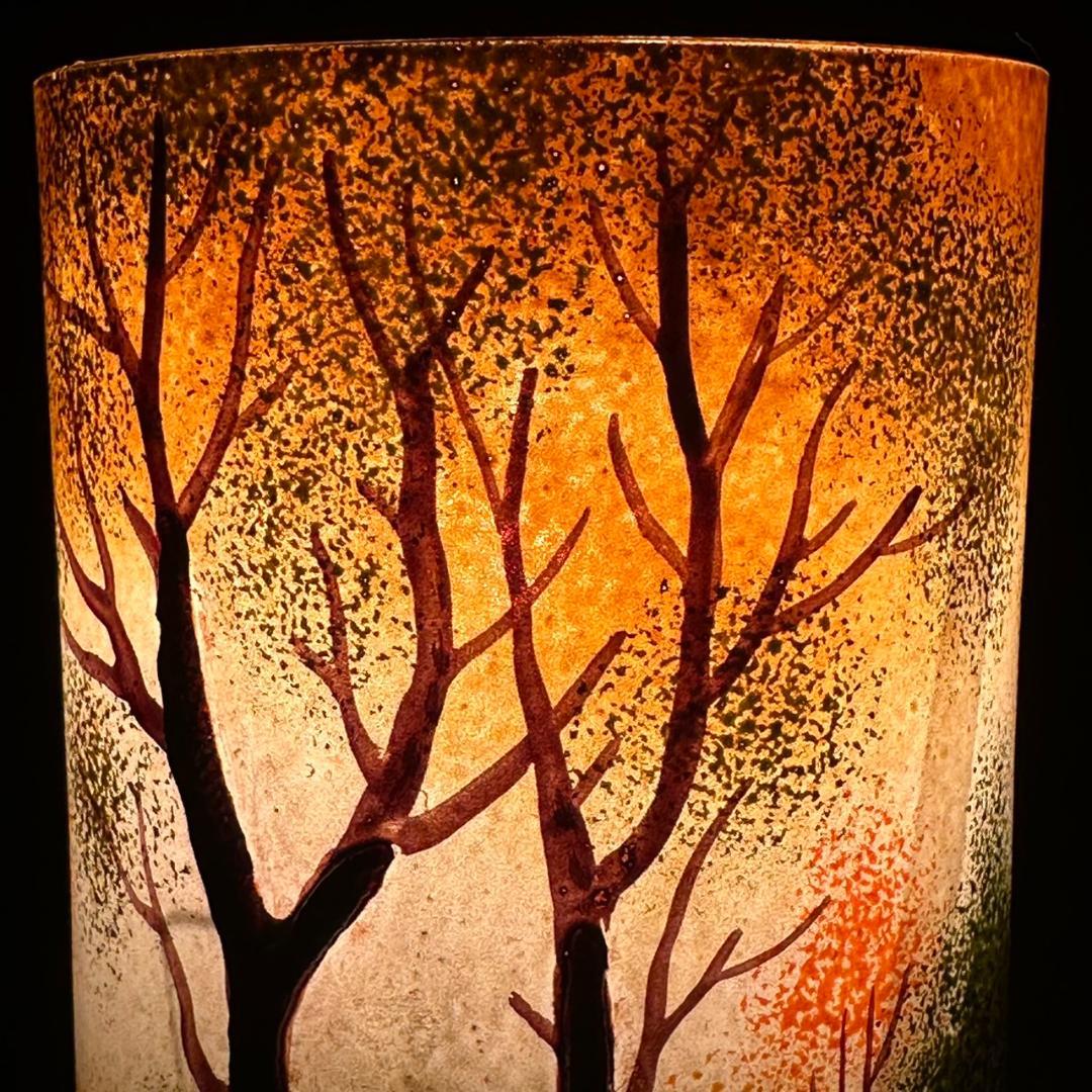 ドームナンシー 筒型　卓上証明　高さ15.5cm 被せガラス　アンテルカレール