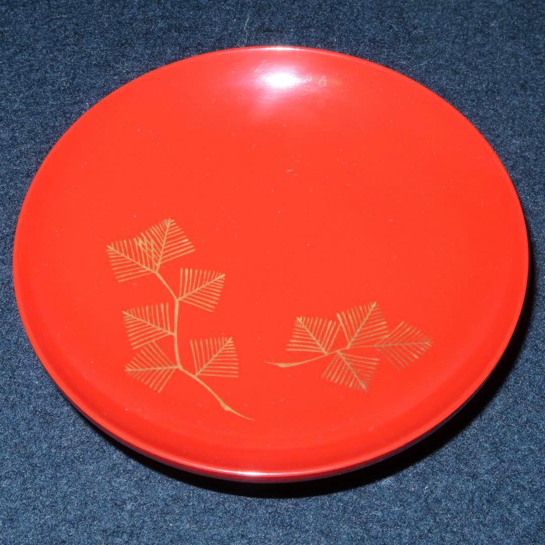 【茶道具】前端雅峯作　若松蒔絵朱盃