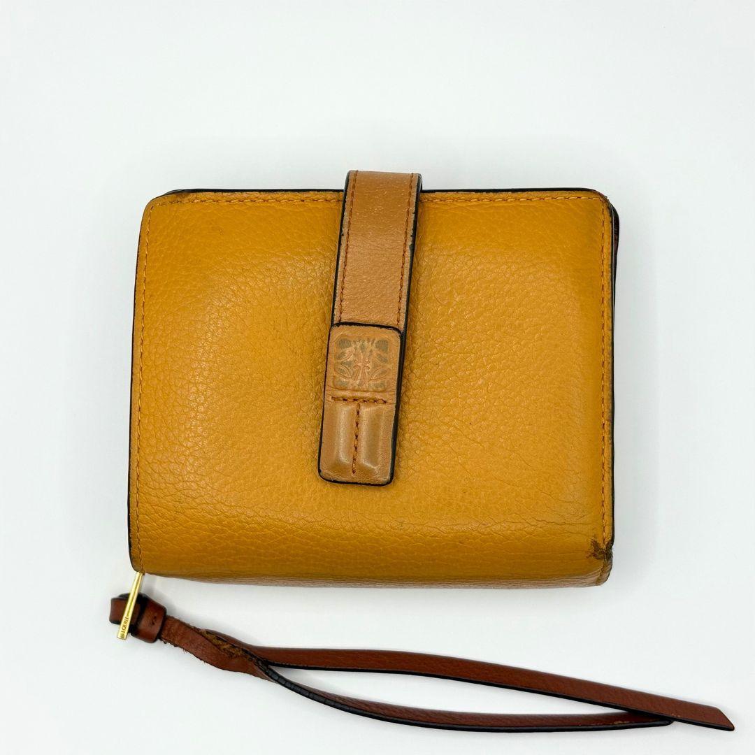 ロエベ　アナグラム コンパクト ジップウォレット 二つ折り財布　ブラウン