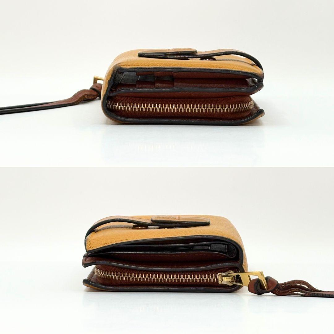 ロエベ　アナグラム コンパクト ジップウォレット 二つ折り財布　ブラウン