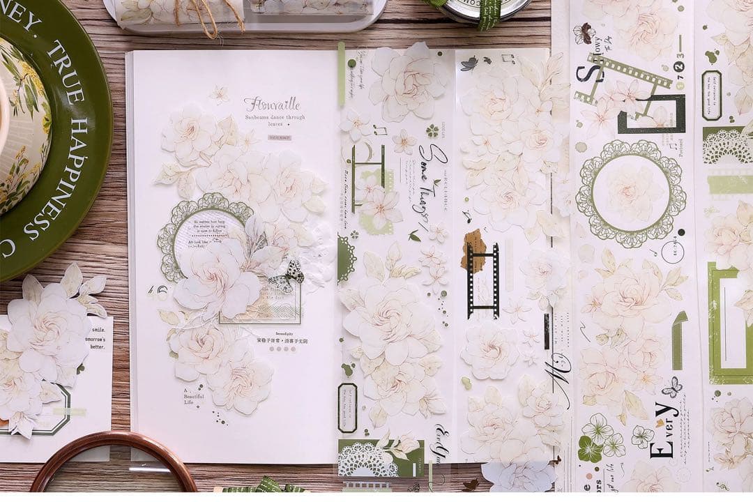 ⭐️SALE⭐️小白家文創《栀子花》海外マスキングテープ　マステ 【2032】