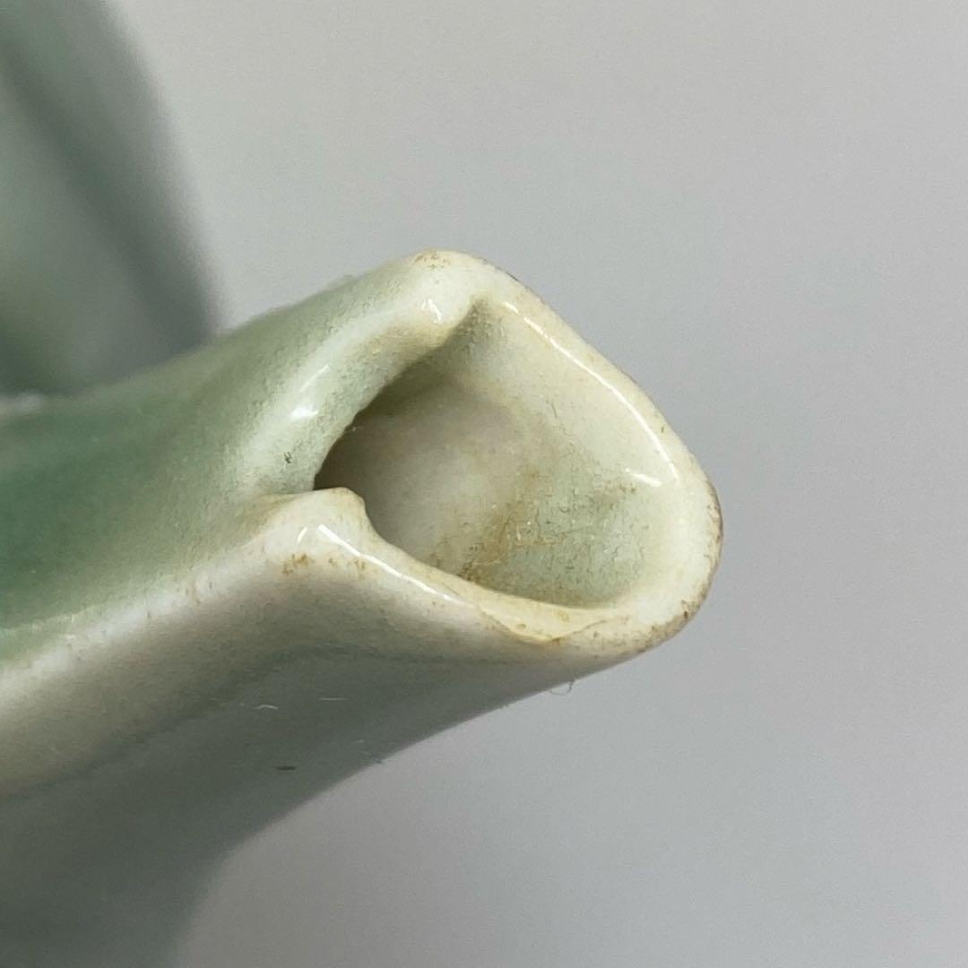 江戸後期　三田青磁　竹製　酒次　幅約17.3㎝ タルニ　東さ7-0204②