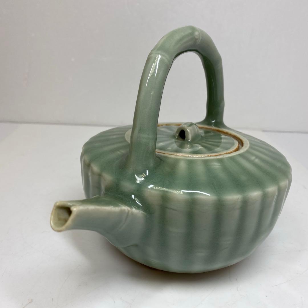 江戸後期　三田青磁　竹製　酒次　幅約17.3㎝ タルニ　東さ7-0204②