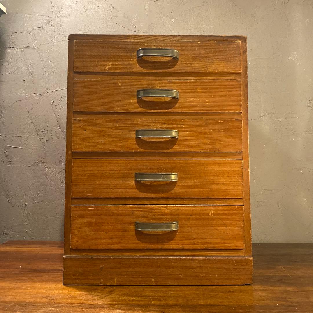 昭和レトロ 五段小引き出し ミッドセンチュリー 小家具 古民家 骨董品