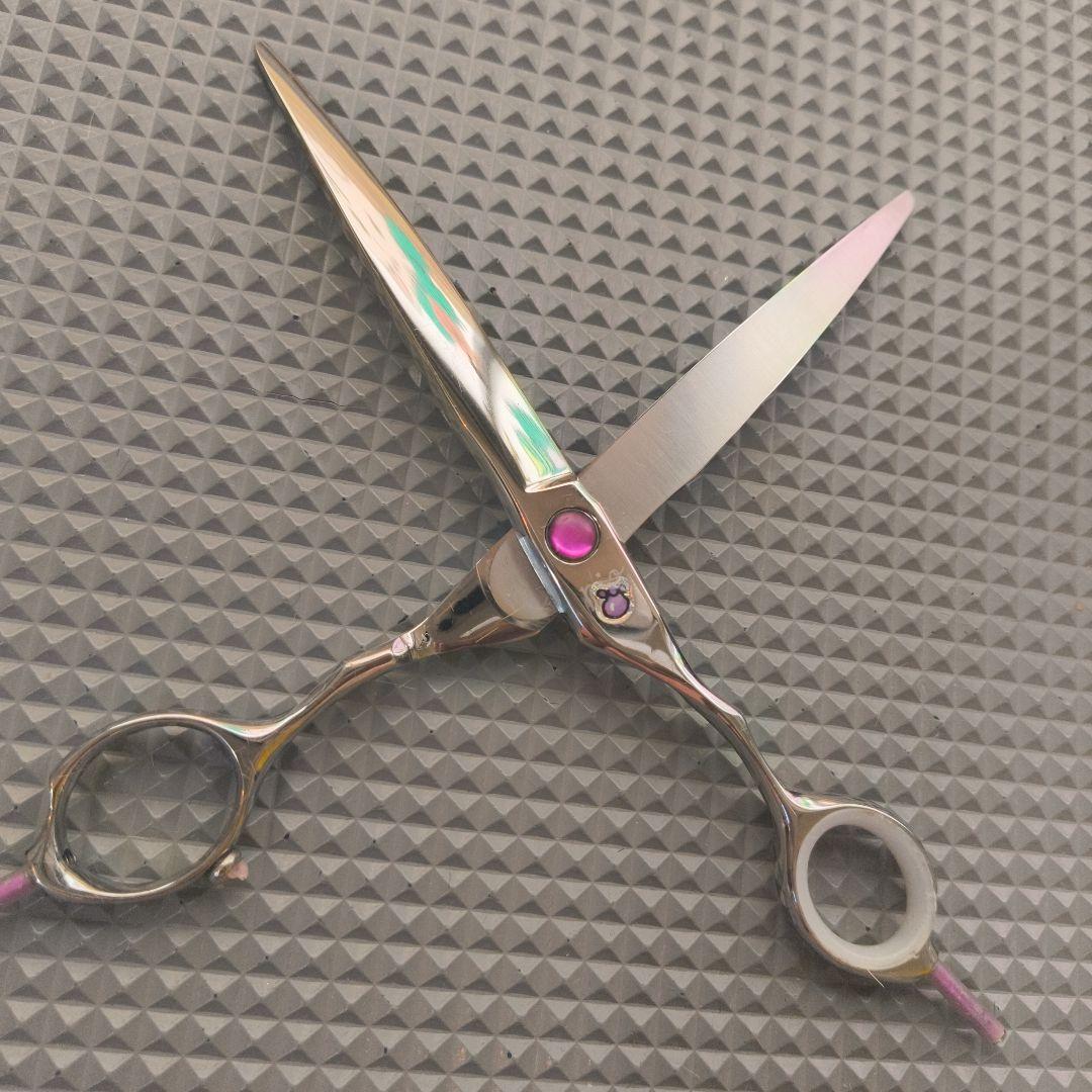 ほぼ美品 pio 犬用トリミングハサミ シルバー ニチドウ 7インチカーブ