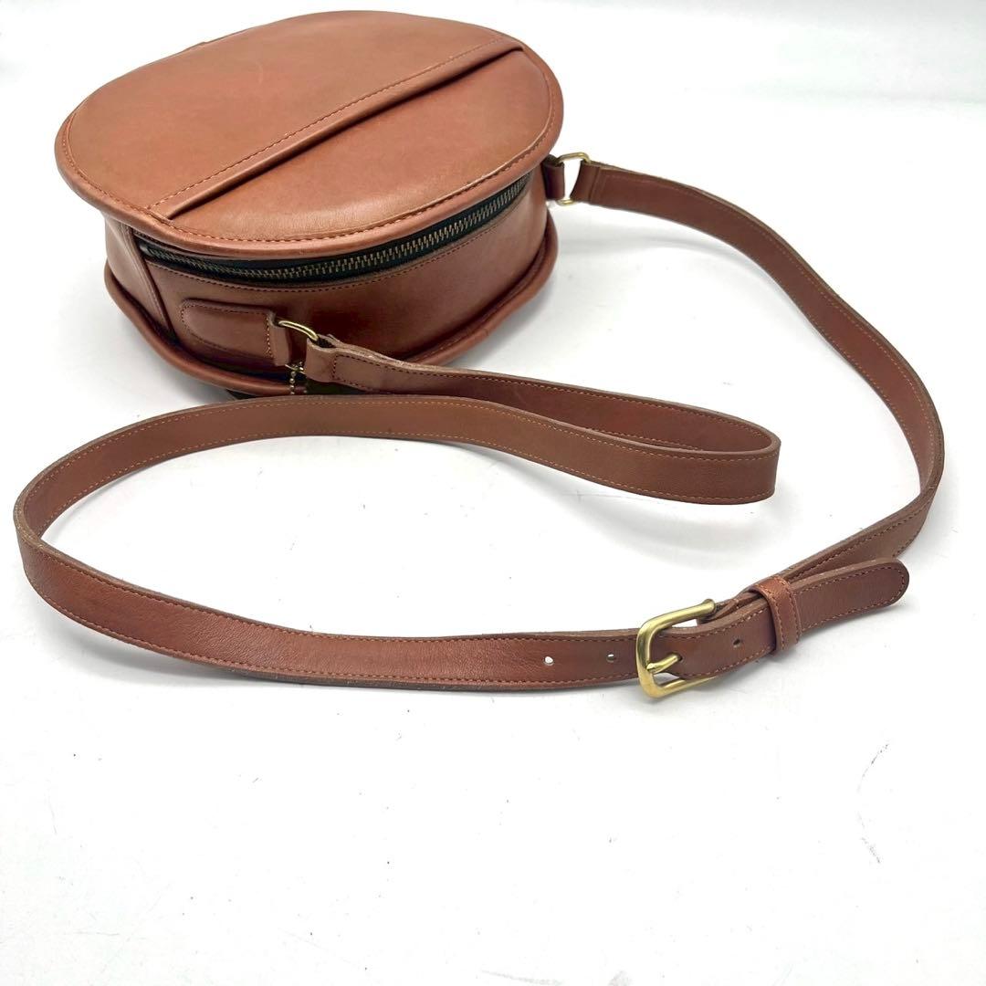 COACH オールドコーチ 丸型 ショルダーバッグ キャンティーン レザー　茶