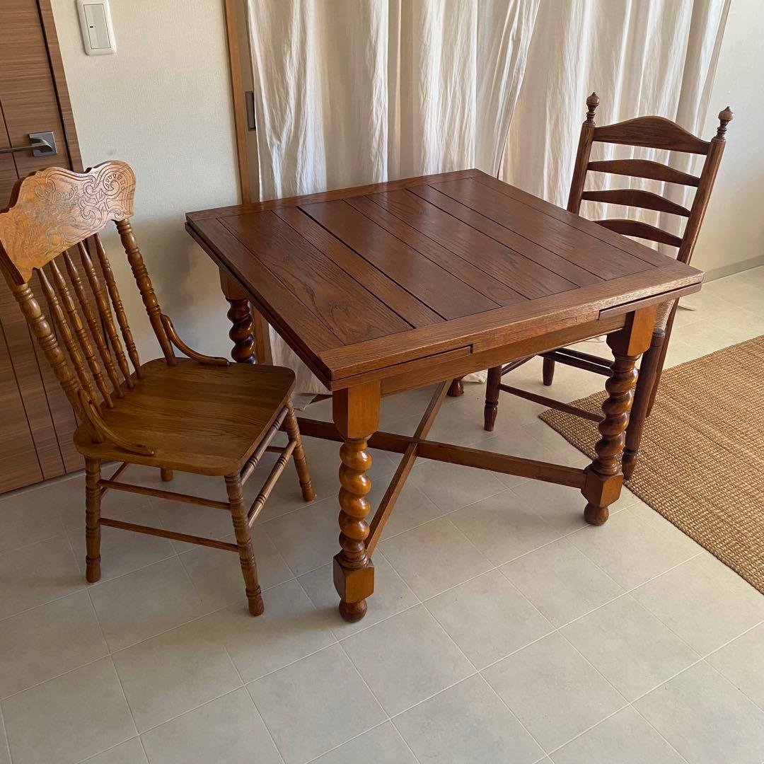 イギリス製　英国　北欧　ドローリーフ　テーブル　拡張式　ダイニング　アンティーク