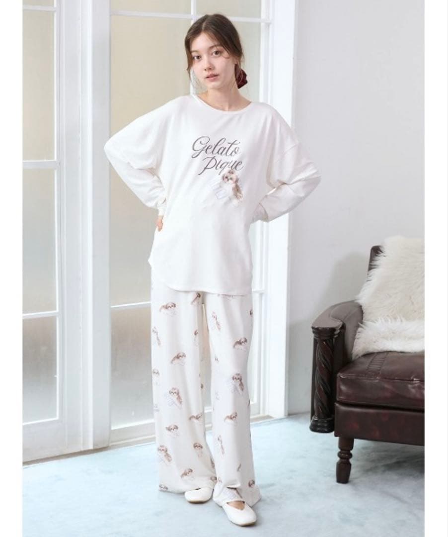 ＊未開封＊シーズー ワンポイント ロンT シーズー柄 ロングパンツ 上下セット