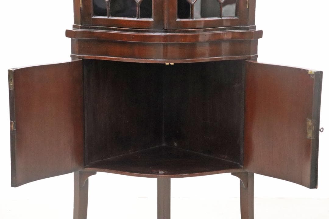 英国 イギリス ヴィンテージ マホガニー クラシカル コーナーキャビネット 収納