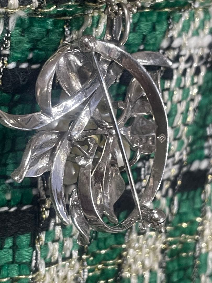 超希少 アコヤ真珠　田崎パールブローチ ペンダント花珠級 無調色 オーロラグレー