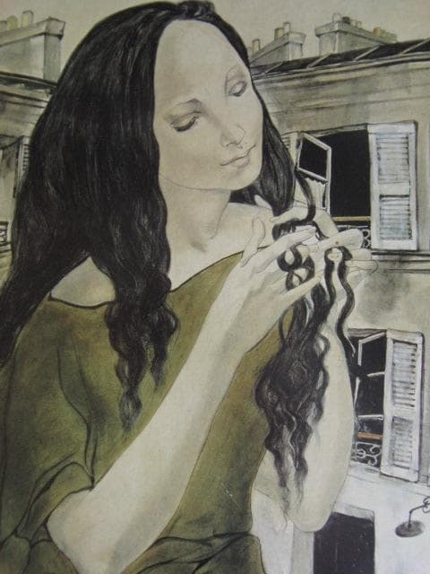 藤田嗣治、【Femme tressant ses cheveux】