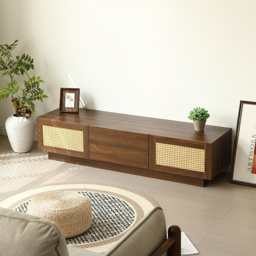 超人気！【幅150cm】テレビ台 ローボード 収納 テレビボード　BROWN