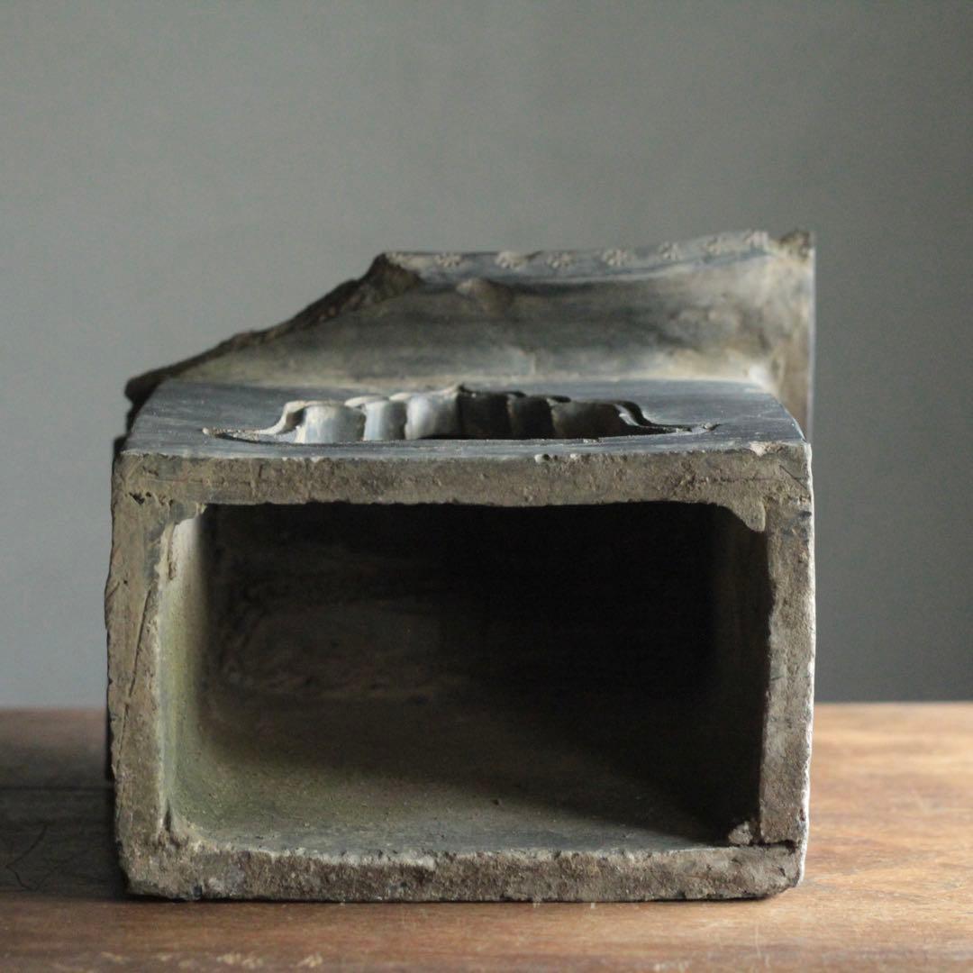 専用 瓦厨子 古道具 アンティーク 彫り文 欠けあり オブジェ 瓦質祠