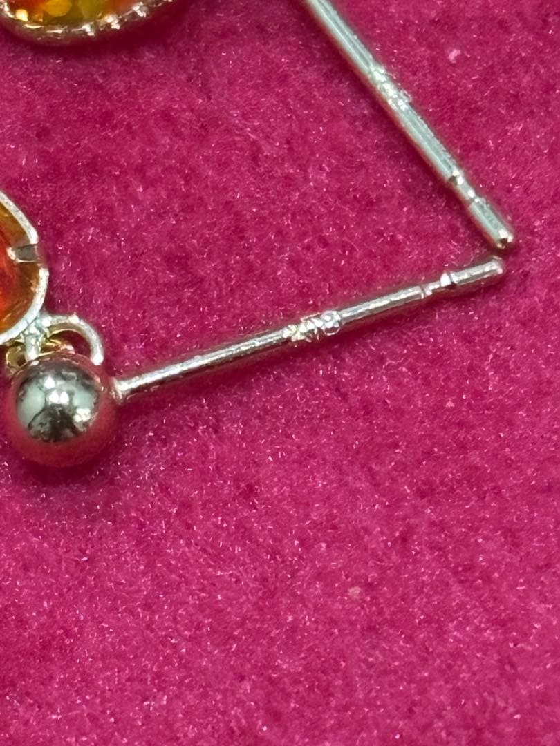 k18 ファイアオパールピアス♡地金キャッチ付き