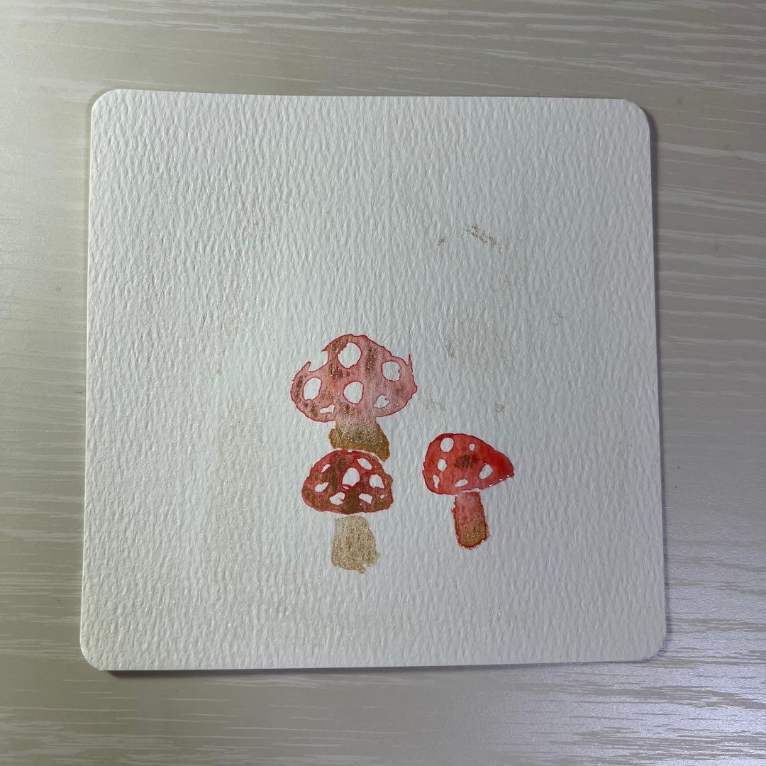 3つ子きのこの水彩画 (原画)
