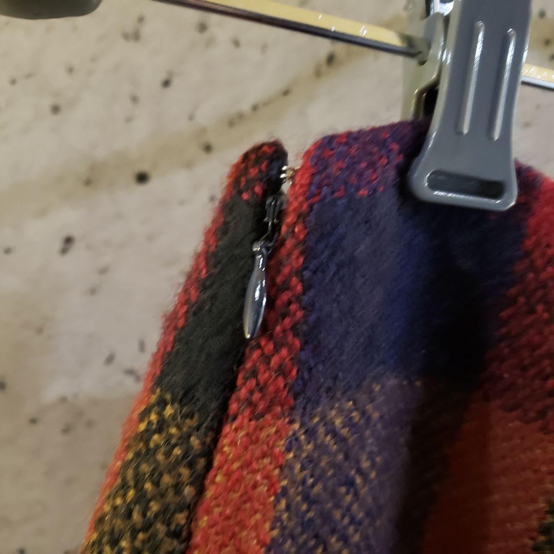 PRADA チェック柄 ミディアム バージンウール スカート カジュアル プラダ