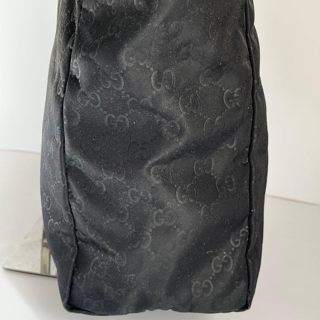 ✨極美品✨　GUCCI ハンドバッグ　トートバッグ　GGナイロン　黒　レザー