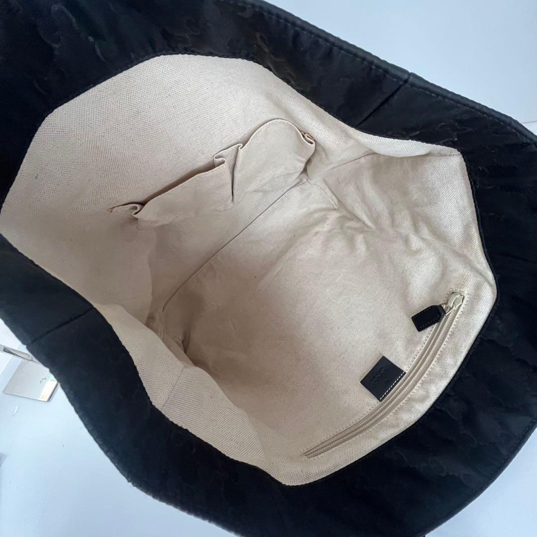 ✨極美品✨　GUCCI ハンドバッグ　トートバッグ　GGナイロン　黒　レザー
