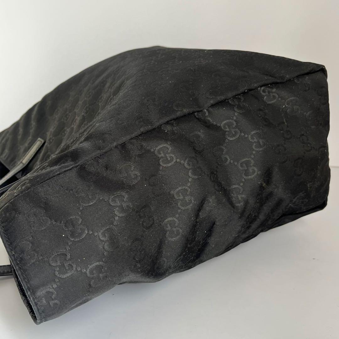 ✨極美品✨　GUCCI ハンドバッグ　トートバッグ　GGナイロン　黒　レザー